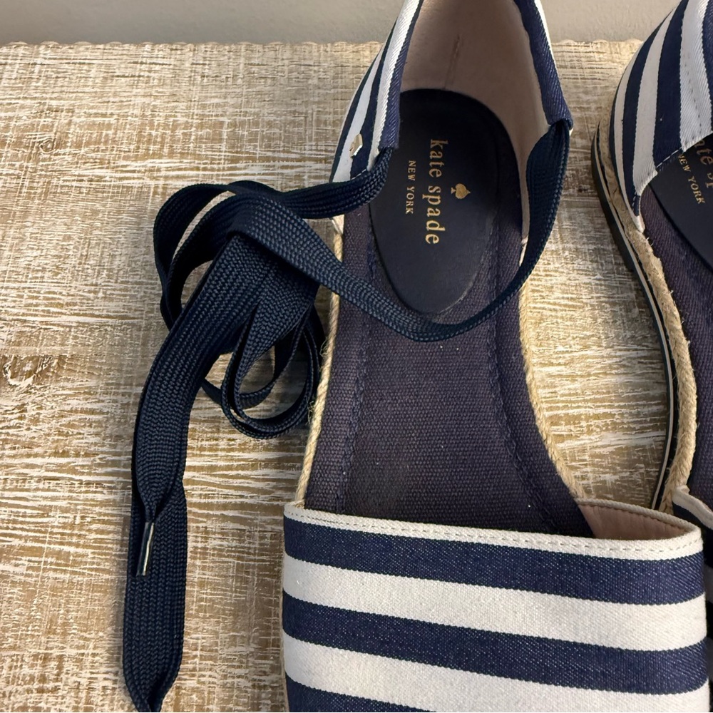 Kate Spade Blue and White Striped Espadrilles, 10M - Picture 3 of 13